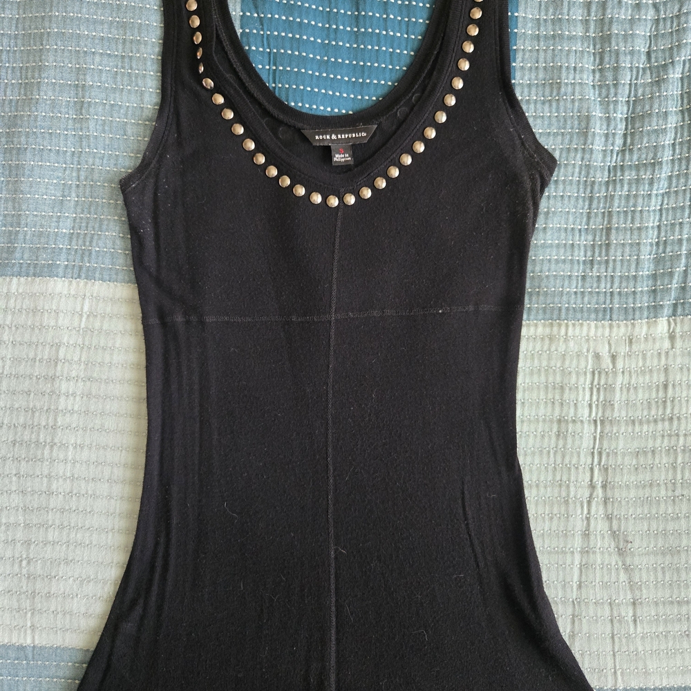 Rock & Republic Black and Silver Embellished Tank Top